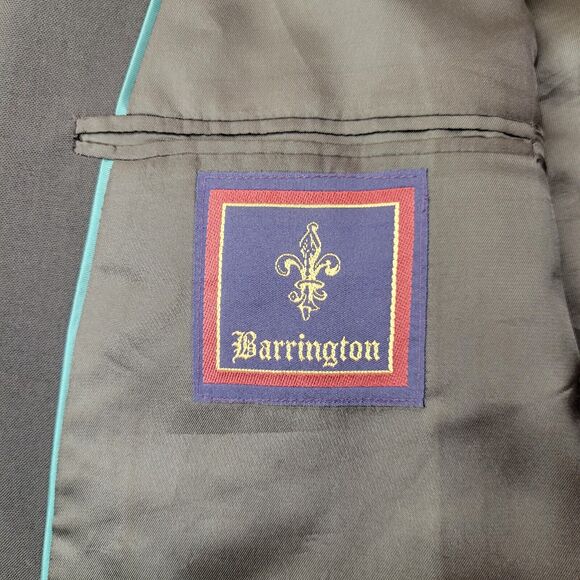 Barrington Men's Black Suit Jacket Blazer Size Large 35% Wool 65% Polyester - Picture 7 of 12